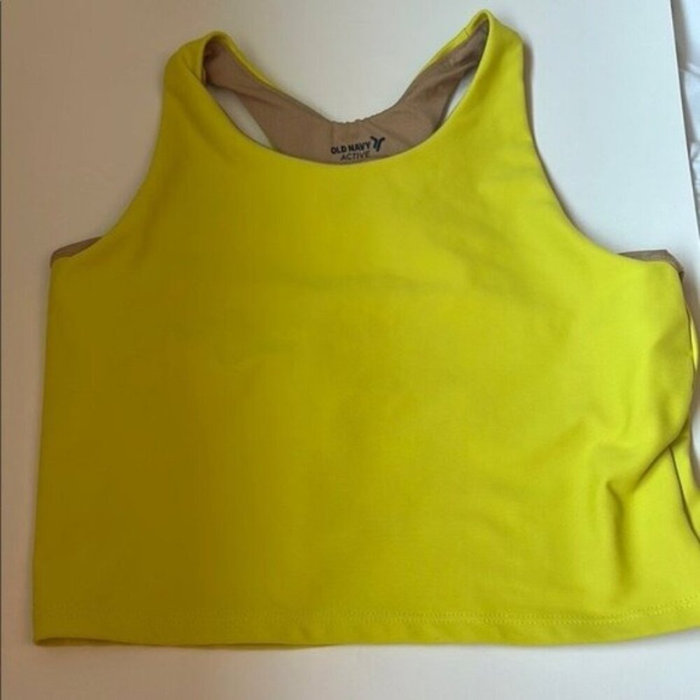 Old Navy Yellow Sleeveless Crop Tank Top Girls Large sz 10-12